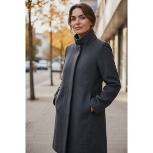 J Crew Wool Swing Coat Twee  Sz 6 Career Lined Pleated Collar Preppy Whimsgoth